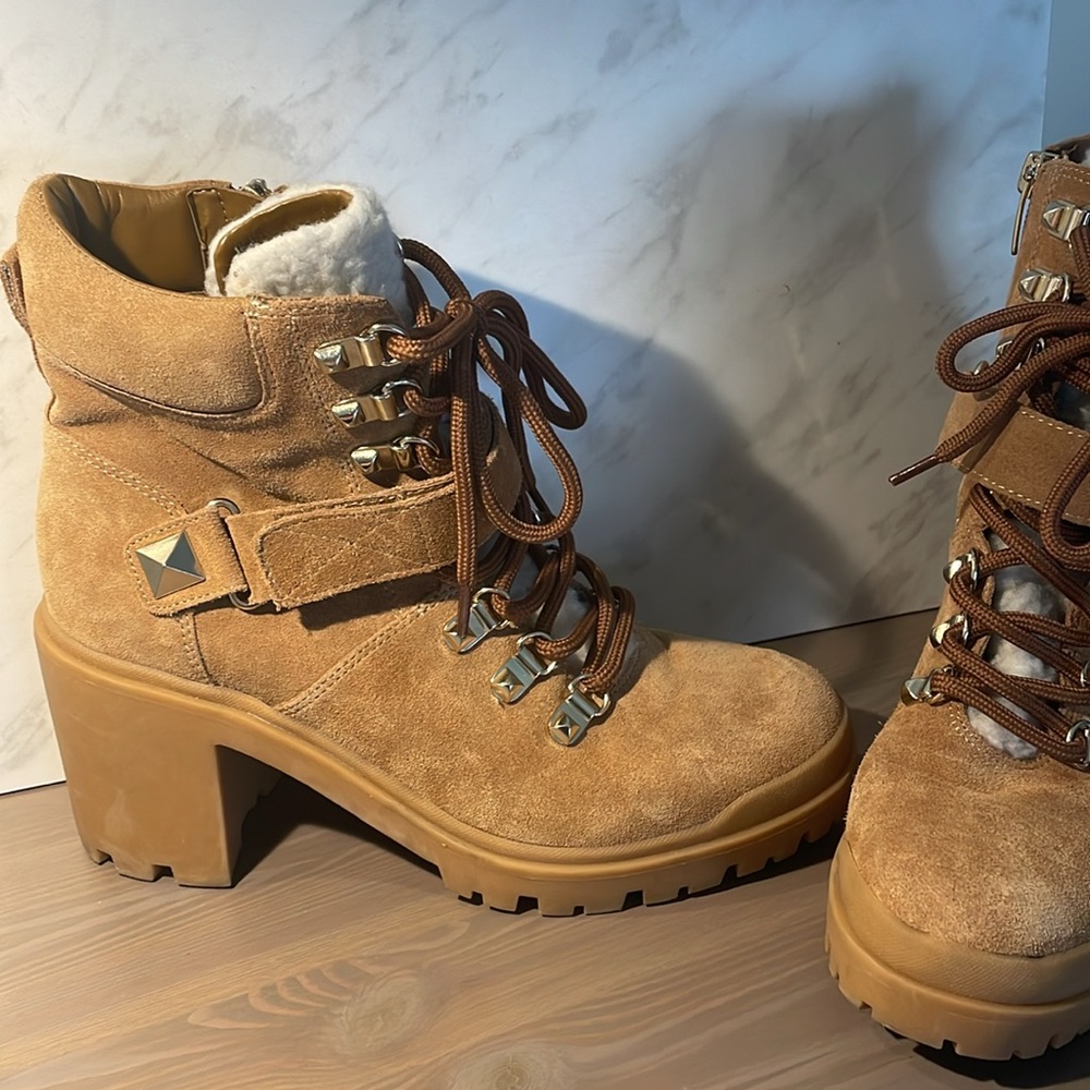 Marc Fisher Boots. Swede with fur tongue. Size 8